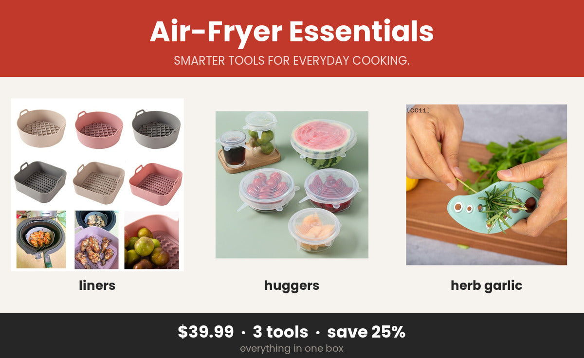 Air-Fryer Essentials bundle collage