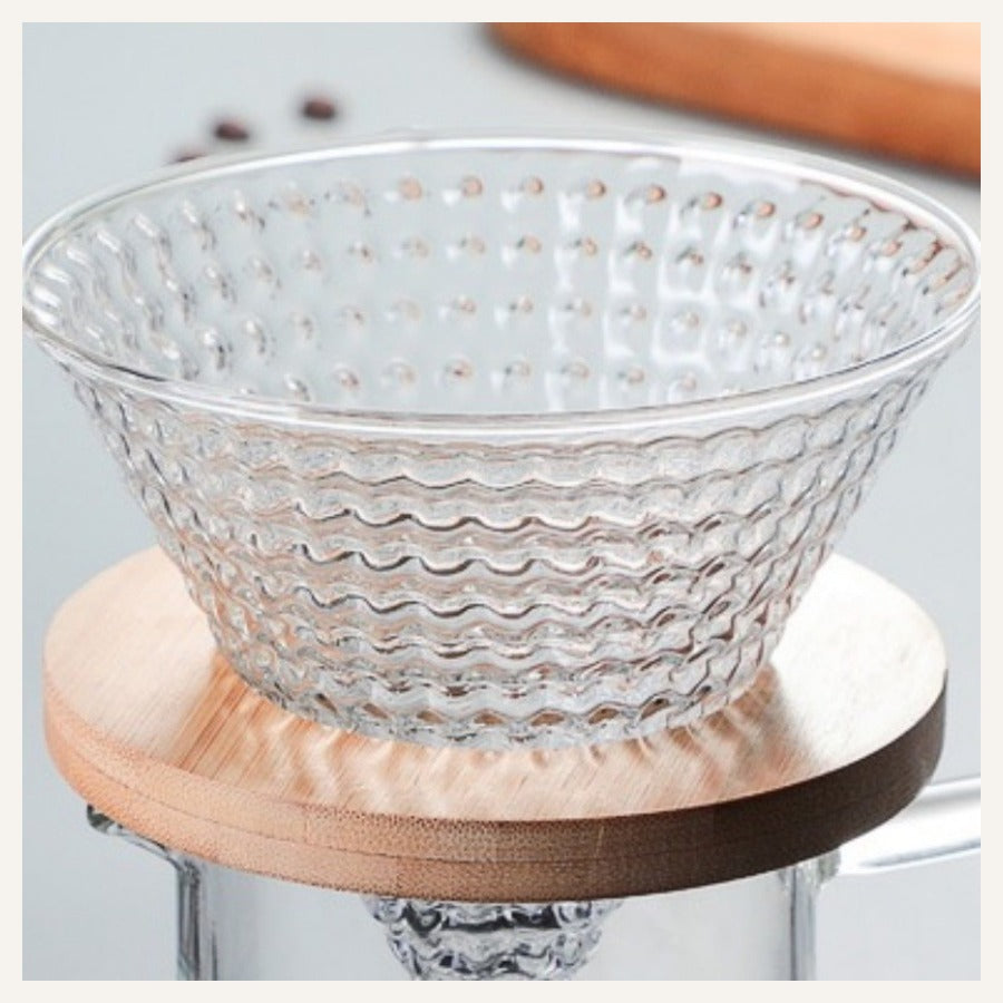 Glass pour-over coffee dripper