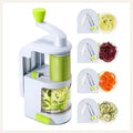 Hand-crank vegetable spiralizer with zoodles